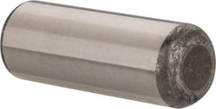 Made in USA - 3/4" Diam x 2" Pin Length Grade 8 Alloy Steel Standard Dowel Pin - Bright Finish, C 47-58 & C 60 (Surface) Hardness, 132,400 Lb (Double Shear), 66,200 Lb (Single Shear) Breaking Strength, 1 Beveled & 1 Rounded End - Benchmark Tooling