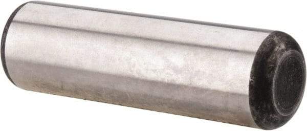 Made in USA - 3/4" Diam x 2-1/2" Pin Length Grade 8 Alloy Steel Standard Dowel Pin - Bright Finish, C 47-58 & C 60 (Surface) Hardness, 132,400 Lb (Double Shear), 66,200 Lb (Single Shear) Breaking Strength, 1 Beveled & 1 Rounded End - Benchmark Tooling