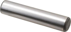 Made in USA - 3/4" Diam x 3-1/2" Pin Length Grade 8 Alloy Steel Standard Dowel Pin - Bright Finish, C 47-58 & C 60 (Surface) Hardness, 132,400 Lb (Double Shear), 66,200 Lb (Single Shear) Breaking Strength, 1 Beveled & 1 Rounded End - Benchmark Tooling