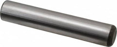 Made in USA - 3/4" Diam x 4" Pin Length Grade 8 Alloy Steel Standard Dowel Pin - Bright Finish, C 47-58 & C 60 (Surface) Hardness, 132,400 Lb (Double Shear), 66,200 Lb (Single Shear) Breaking Strength, 1 Beveled & 1 Rounded End - Benchmark Tooling