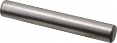 Made in USA - 3/4" Diam x 5" Pin Length Grade 8 Alloy Steel Standard Dowel Pin - Bright Finish, C 47-58 & C 60 (Surface) Hardness, 132,400 Lb (Double Shear), 66,200 Lb (Single Shear) Breaking Strength, 1 Beveled & 1 Rounded End - Benchmark Tooling