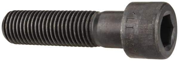 Made in USA - 1-8 UNC Hex Socket Drive, Socket Cap Screw - Alloy Steel, Black Oxide Finish, Partially Threaded, 4" Length Under Head - Benchmark Tooling