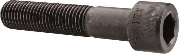 Made in USA - 1-8 UNC Hex Socket Drive, Socket Cap Screw - Alloy Steel, Black Oxide Finish, Partially Threaded, 5" Length Under Head - Benchmark Tooling