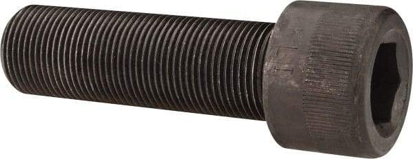Made in USA - 1-14 UNF Hex Socket Drive, Socket Cap Screw - Alloy Steel, Black Oxide Finish, Fully Threaded, 3-1/4" Length Under Head - Benchmark Tooling