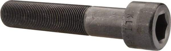 Made in USA - 1-14 UNF Hex Socket Drive, Socket Cap Screw - Alloy Steel, Black Oxide Finish, Partially Threaded, 5" Length Under Head - Benchmark Tooling