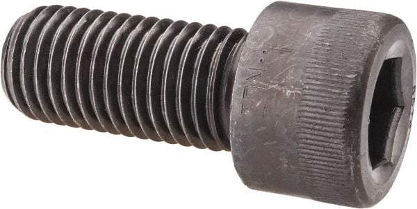 Made in USA - 1-1/8 - 7 UNC Hex Socket Drive, Socket Cap Screw - Alloy Steel, Black Oxide Finish, Fully Threaded, 2-1/2" Length Under Head - Benchmark Tooling