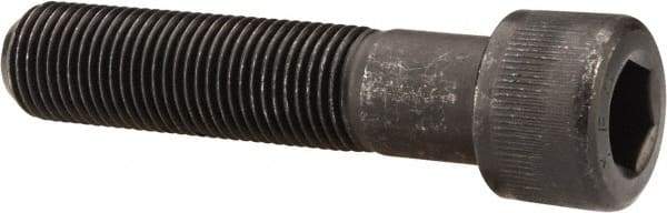 Made in USA - 1-1/8 - 7 UNC Hex Socket Drive, Socket Cap Screw - Alloy Steel, Black Oxide Finish, Partially Threaded, 4-1/2" Length Under Head - Benchmark Tooling