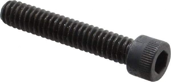 Made in USA - 1/4-20 UNC Hex Socket Drive, Socket Cap Screw - Alloy Steel, Black Oxide Finish, Partially Threaded, 1-3/8" Length Under Head - Benchmark Tooling