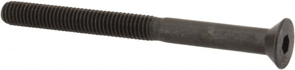 Made in USA - #10-32 UNF Hex Socket Drive, 82° Flat Screw - Alloy Steel, Black Oxide Finish, Partially Threaded, 2-1/4" OAL - Benchmark Tooling