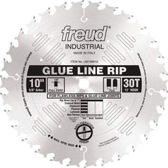 Freud - 10" Diam, 5/8" Arbor Hole Diam, 30 Tooth Wet & Dry Cut Saw Blade - Carbide-Tipped, Standard Round Arbor - Benchmark Tooling