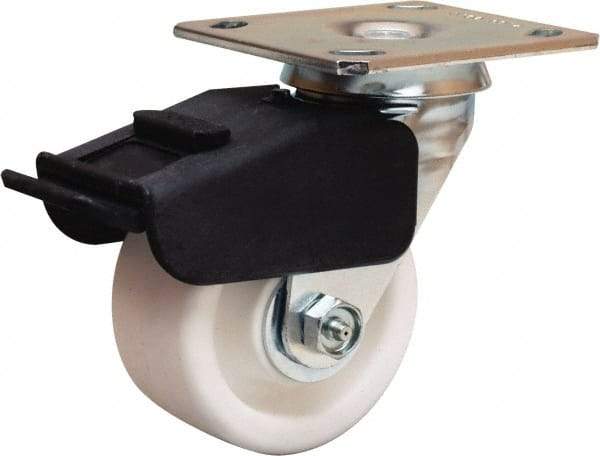 Hamilton - 4" Diam x 2" Wide x 5-5/8" OAH Top Plate Mount Swivel Caster - Polyolefin, 550 Lb Capacity, Delrin Bearing, 4 x 4-1/2" Plate - Benchmark Tooling