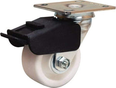 Hamilton - 4" Diam x 2" Wide x 5-5/8" OAH Top Plate Mount Swivel Caster - Polyolefin, 550 Lb Capacity, Delrin Bearing, 4 x 4-1/2" Plate - Benchmark Tooling
