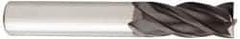 OSG - 7/8" Diam, 1-1/2" LOC, 4 Flute Solid Carbide Ball End Mill - TiAlN Finish, Single End, 4" OAL, 7/8" Shank Diam, Spiral Flute - Benchmark Tooling