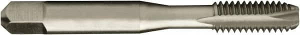 Vermont Tap & Die - 1/4-28 UNF, 2 Flute, Bright Finish, High Speed Steel Spiral Point Tap - Bottoming Chamfer, Right Hand Thread, 2-1/2" OAL, 1" Thread Length, 6.48mm Shank Diam, 2/3B Class of Fit, Series 3112 - Exact Industrial Supply
