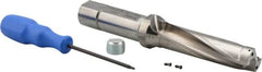 Iscar - 3-3/4" Max Drill Depth, 4xD, 0.937" Diam, Indexable Insert Drill - 1" Shank Diam, Whistle Notch Shank - Benchmark Tooling