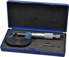 Value Collection - 1 Inch Measurement Range, 0.0001 Inch Graduation, Spherical Anvil, Ratchet Stop Thimble, Mechanical Anvil, Tube Micrometer - Accurate Up to 0.0001 Inch, Accurate Up to 0.0001 Inch, Enamel Finish, Carbide - Benchmark Tooling