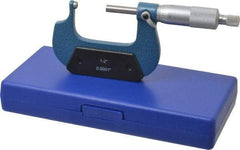 Value Collection - 1 to 2 Inch Measurement Range, 0.0001 Inch Graduation, Spherical Anvil, Ratchet Stop Thimble, Mechanical Anvil, Tube Micrometer - Accurate Up to 0.0001 Inch, Accurate Up to 0.0001 Inch, Enamel Finish, Carbide - Benchmark Tooling