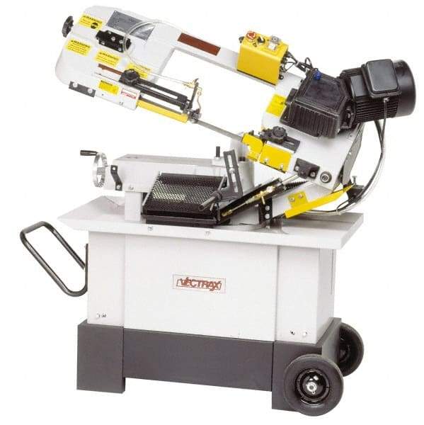 Vectrax - 7 x 10-1/2" Manual Combo Horizontal & Vertical Bandsaw - 1 Phase, 45° Vise Angle of Rotation, 1 hp, 240 Volts, Geared Head Drive - Benchmark Tooling