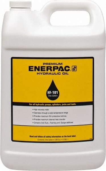 Enerpac - 1 Gal Bottle, Mineral Hydraulic Oil - ISO 32, <12,000 SUS at 0°F, 150 to 165 SUS at 100°F, 42 to 45 SUS at 210°F - Benchmark Tooling