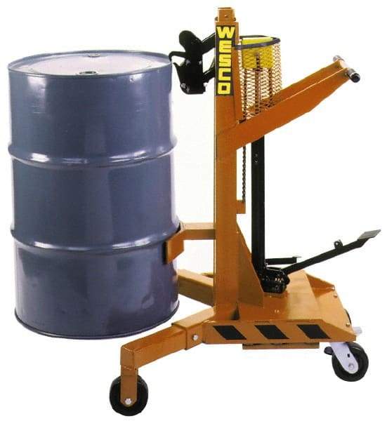 Wesco Industrial Products - 1,100 Lb Load Capacity, 55 Gal Drum Transporter - For 55 Gal Drums - Benchmark Tooling