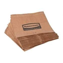 Rubbermaid - Brown, Waxed Kraft Paper, Wax-Lined Hazardous Waste Paper Bag - 3-3/4" Wide x 9 7/8" High - Benchmark Tooling