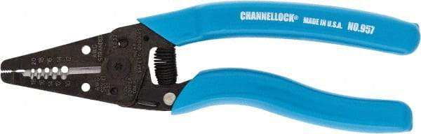 Channellock - 6-1/4" OAL, 20-10 AWG Capacity, Wire Stripper & Cutter - Plastic Cushion Handle - Benchmark Tooling