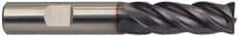 Guhring - 1", 1-1/2" LOC, 1" Shank Diam, 4" OAL, 4 Flute, Solid Carbide Square End Mill - Single End, FIREX Finish, Spiral Flute, 35/38° Helix, Centercutting, Right Hand Cut, Right Hand Flute, Series 3100 - Benchmark Tooling