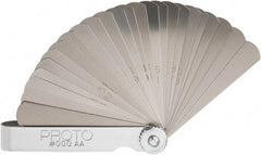 Proto - 25 Piece, 0.0015 to 0.04" Thick, Parallel Feeler Gage Set - 3-1/16" Leaf Length, 1/2" Wide, Steel - Benchmark Tooling