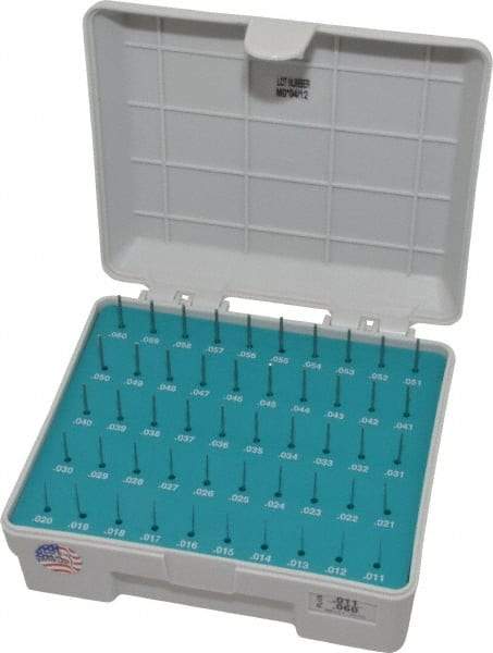 Meyer Gage - 50 Piece, 0.011-0.06 Inch Diameter Plug and Pin Gage Set - Plus 0.0001 Inch Tolerance, Class Z - Benchmark Tooling