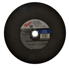 Milwaukee Tool - 14" 36 Grit Aluminum Oxide Cutoff Wheel - 3/32" Thick, 1" Arbor, 4,365 Max RPM, Use with Angle Grinders - Benchmark Tooling