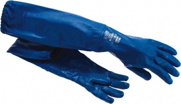 Honeywell - 26" Long, Nitrile Chemical Resistant Gloves - Blue - Benchmark Tooling