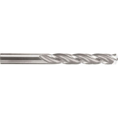 SGS - 6.8mm 150° Spiral Flute Solid Carbide Screw Machine Drill Bit - Bright Finish, Right Hand Cut, 34mm Flute Length, 74mm OAL, Standard Point, Straight Shank - Benchmark Tooling