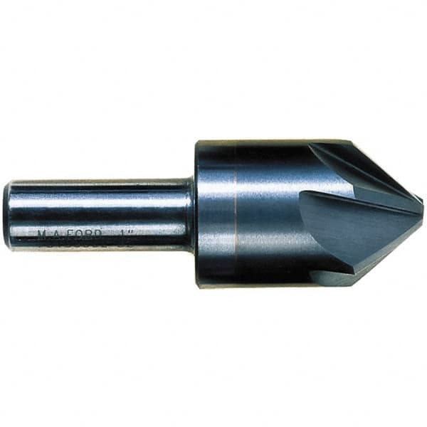 M.A. Ford - 5/8" Head Diam, 3/8" Shank Diam, 6 Flute 100° Solid Carbide Countersink - 2-3/8" OAL - Benchmark Tooling