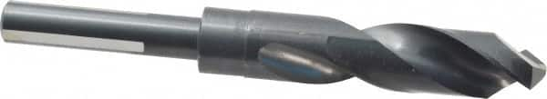 Chicago-Latrobe - 51/64" Drill, 118° Point, High Speed Steel Silver Deming & Reduced Shank Drill Bit - Oxide Finish, 6" OAL, Flats on Shank, 3-1/8" Flute Length, Right Hand Cut, Split Point, Spiral Flute, Regular Spiral - Benchmark Tooling