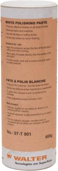 WALTER Surface Technologies - 5 oz Metal Polishing Compound - Compound Grade Ultra Fine, 1,500 Grit, White, For Fine Polishing, Use on Metal - Benchmark Tooling