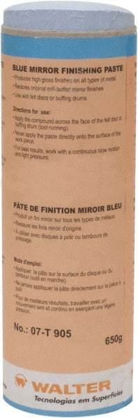 WALTER Surface Technologies - 5 oz Metal Polishing Compound - Compound Grade Ultra Fine, 2,000 Grit, Blue, For Mirror Finishing, Use on Metal - Benchmark Tooling