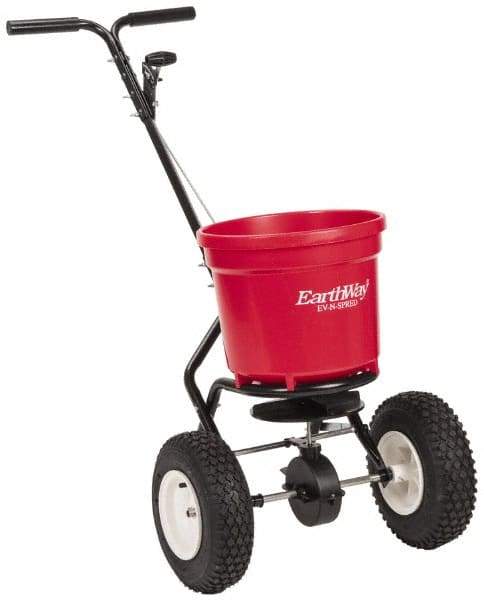 Made in USA - 50 Lb Polyethylene Walk Behind Broadcast Landscape Spreader - 13" Wheels - Benchmark Tooling