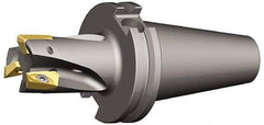 Kennametal - 1-1/2" Cut Diam, 0.64" Max Depth of Cut, 1-1/4" Shank Diam, 6.468" OAL, Indexable Square Shoulder End Mill - EC18.., EP18.. Inserts, Weldon Shank, 0° Lead Angle - Benchmark Tooling
