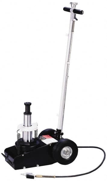 Omega Lift Equipment - 35 Ton Capacity Dual Stage Air Actuated Truck Jack - 8 to 19-1/2" High - Benchmark Tooling
