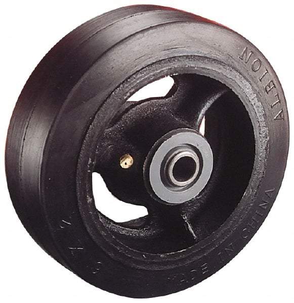 Albion - 5 Inch Diameter x 2 Inch Wide, Solid Rubber Caster Wheel - 400 Lb. Capacity, 2-3/16 Inch Hub Length, 1/2 Inch Axle Diameter, Roller Bearing - Benchmark Tooling