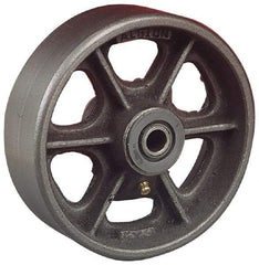 Albion - 5 Inch Diameter x 2-1/2 Inch Wide, Cast Iron Caster Wheel - 2,000 Lb. Capacity, 3-1/4 Inch Hub Length, 1 Inch Axle Diameter, Roller Bearing - Benchmark Tooling