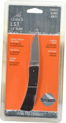 Gerber - 2-5/8" Blade, 6-1/8" OAL, Straight Pocket Knife - 3-1/2" Closed Length - Benchmark Tooling