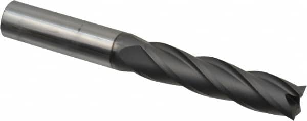 Niagara Cutter - 1/2", 2" LOC, 1/2" Shank Diam, 4" OAL, 4 Flute, Solid Carbide Square End Mill - Single End, Diamond Finish, Spiral Flute, 30° Helix, Right Hand Cut, Right Hand Flute, Series DIAL430 - Benchmark Tooling