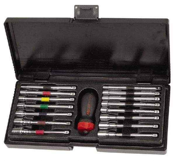 GearWrench - 16 Piece 3/16 to 1/2" Nutdriver Set - Interchangeable, Ratcheting Handle - Benchmark Tooling