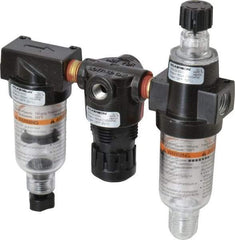 Wilkerson - 1/4" NPT Port Miniature 3 Piece Filter-Regulator-Lubricator FRL Unit - Polycarbonate Bowl, 20 SCFM, 150 Max psi, 5.98" High, Manual Drain - Benchmark Tooling