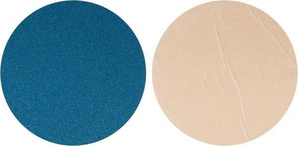 Superior Abrasives - 20" Diam, 36 Grit Zirconia Alumina Adhesive PSA Disc - Very Coarse Grade, Blue, Y Weighted Backing, Flexible - Benchmark Tooling