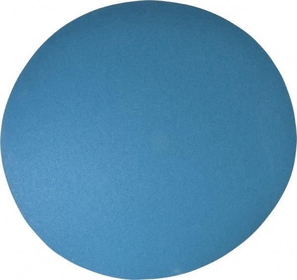 Superior Abrasives - 20" Diam, 60 Grit Zirconia Alumina Adhesive PSA Disc - Medium Grade, Blue, X Weighted Backing, Flexible - Benchmark Tooling