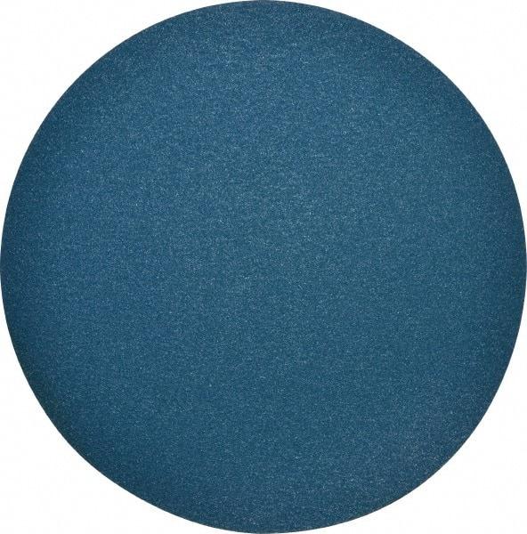 Superior Abrasives - 24" Diam, 36 Grit Zirconia Alumina Adhesive PSA Disc - Very Coarse Grade, Blue, X Weighted Backing, Flexible - Benchmark Tooling