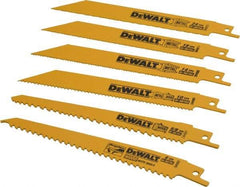 DeWALT - 6 Piece, Bi-Metal Reciprocating Saw Blade Set - Straight and Tapered Profile, 6 to 10 Teeth per Inch, Angled Tip - Benchmark Tooling