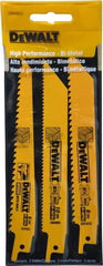 DeWALT - 3 Piece, Bi-Metal Reciprocating Saw Blade Set - Straight and Tapered Profile, 6 to 10 Teeth per Inch, Angled Tip - Benchmark Tooling